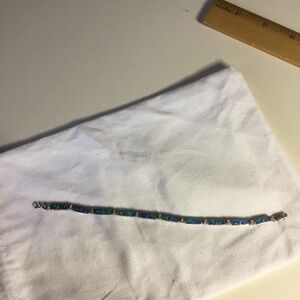 New Turquoise Zirconia Sterling Silver Bracelet